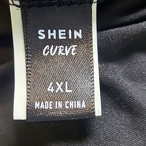 Shein Curve Black Top with Sheer Lace Neckline, Size 4XL - Picture 7 of 8